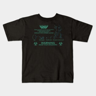 Warning Know Your Xenomorph from the 1979 movie Alien Kids T-Shirt